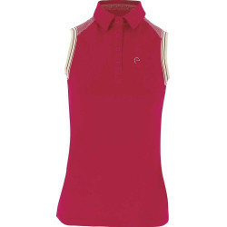 Polo piqué sem mangas Equithème feminino Framboesa Vermelho Polo piqué sem mangas Equithème feminino Framboesa Vermelho