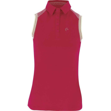 Polo piqué sem mangas Equithème feminino Framboesa Vermelho Polo piqué sem mangas Equithème feminino Framboesa Vermelho