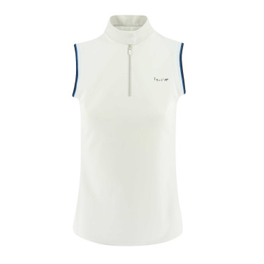 Polo de competição Equit'M sem mangas feminino Branco