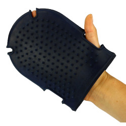 Luva com escova + escova de borracha Azul-marinho