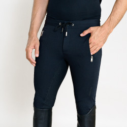 Calça de equitação Euro-Star Athleisuremen FullGrip masculino Preto