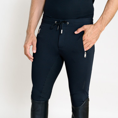 Calça de equitação Euro-Star Athleisuremen FullGrip masculino Preto