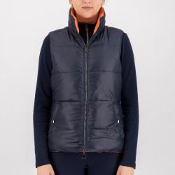 Colete acolchoado sem mangas HV Polo Claire reversível Gengibre Laranja