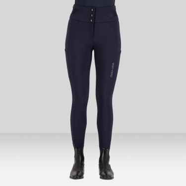 Calça de equitação Euro-Star Athletic Luxe FullGrip Noite Azul-marinho