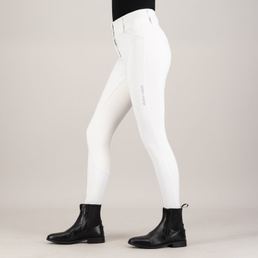 Calça de equitação Euro-Star Aurelia Competition Grip Connect Full Branco