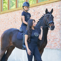 Camiseta de manga curta Imperial Riding Hally infantil Preto