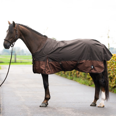 Capa de exterior Imperial Riding Customized 400g com pescoço Castanho escuro / castanho claro