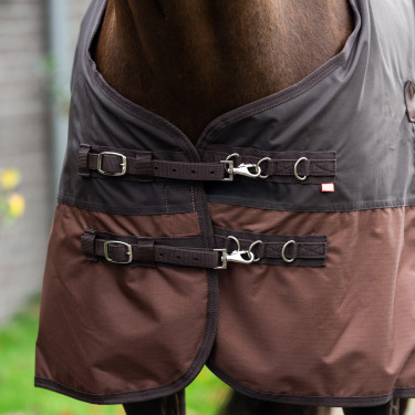 Capa de exterior Imperial Riding Customized 400g com pescoço Castanho escuro / castanho claro
