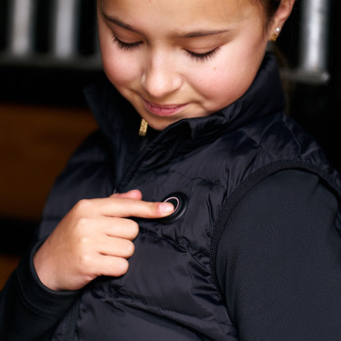 Colete acolchoado sem mangas aquecido Imperial Riding para crianças Preto