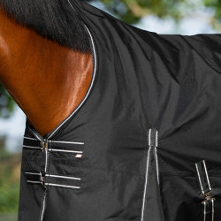Manta de paddock Imperial Riding Basic com pescoço alto 200 g Preto Manta de paddock Imperial Riding Basic com pescoço alto 200 g Preto