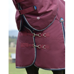 Manta ComFiTec Essential Turnout Weatherbeeta 220g com pescoço destacável Bordô / marinho Bord&amp;ocirc;