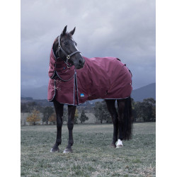 Manta ComFiTec Essential Turnout Weatherbeeta 220g com pescoço destacável Bordô / marinho Bord&amp;ocirc;