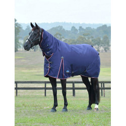 Capa ComFiTec Essential Turnout WeatherBeeta 50 g combo Marinho / bordô Azul