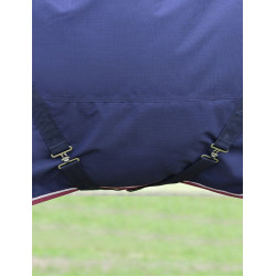 Manta ComFiTec Essential Turnout Weatherbeeta 50g com pescoço destacável Marinho / bordô Azul