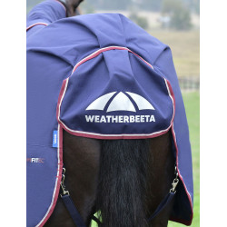 Manta ComFiTec Essential Turnout Weatherbeeta 50g com pescoço destacável Marinho / bordô Azul