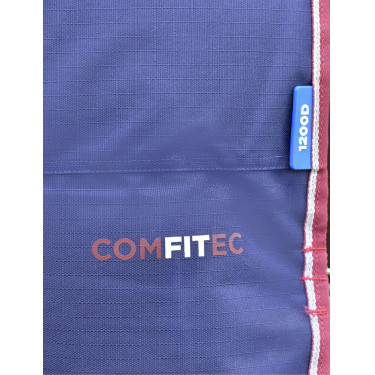 Manta ComFiTec Essential Turnout Weatherbeeta 50g com pescoço destacável Marinho / bordô Azul