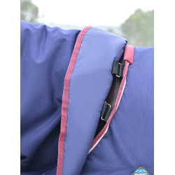 Manta ComFiTec Essential Turnout Weatherbeeta 50g com pescoço destacável Marinho / bordô Azul