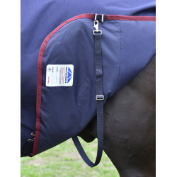 Manta ComFiTec Essential Turnout Weatherbeeta 50g com pescoço destacável Marinho / bordô Azul