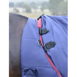 Manta ComFiTec Essential Turnout Weatherbeeta 50g com pescoço destacável Marinho / bordô Azul