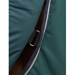 Manta ComFiTec Plus Dynamic Turnout Weatherbeeta 100 g com pescoço destacável Verde floresta / azul-marinho