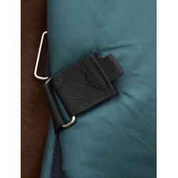 Manta ComFiTec Plus Dynamic Turnout Weatherbeeta 100 g com pescoço destacável Verde floresta / azul-marinho