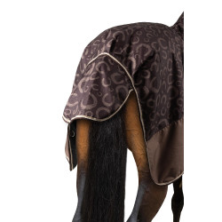 Capa de exterior leve Glasgow com cobertura de pescoço Horze Ameixa com chocolate