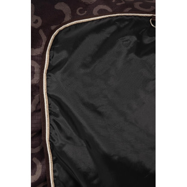 Capa de exterior leve Glasgow com cobertura de pescoço Horze Ameixa com chocolate