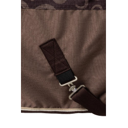 Capa de exterior leve Glasgow com cobertura de pescoço Horze Ameixa com chocolate