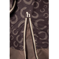 Capa de exterior leve Glasgow com cobertura de pescoço Horze Ameixa com chocolate