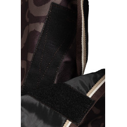 Capa de exterior leve Glasgow com cobertura de pescoço Horze Ameixa com chocolate