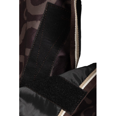 Capa de exterior leve Glasgow com cobertura de pescoço Horze Ameixa com chocolate