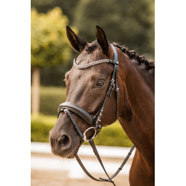 Frontal com strass Horze Columbia Preto / prata