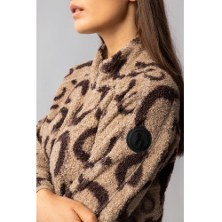 Casaco polar feminino Horze Ariana Estampa marrom