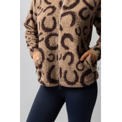 Casaco polar feminino Horze Ariana Estampa marrom