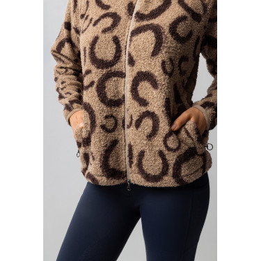 Casaco polar feminino Horze Ariana Estampa marrom
