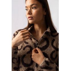 Casaco polar feminino Horze Ariana Estampa marrom