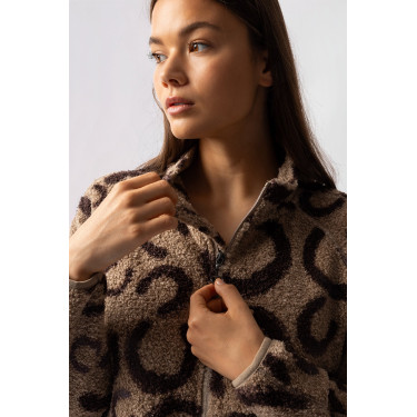 Casaco polar feminino Horze Ariana Estampa marrom