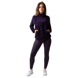Sweatshirt polar anorak feminino Horze Frieda Beladona negra