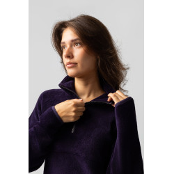 Sweatshirt polar anorak feminino Horze Frieda Beladona negra