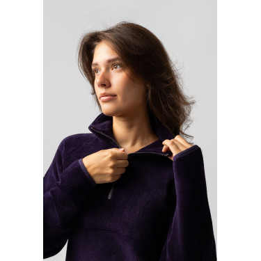 Sweatshirt polar anorak feminino Horze Frieda Beladona negra