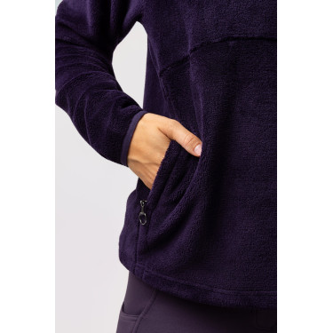 Sweatshirt polar anorak feminino Horze Frieda Beladona negra