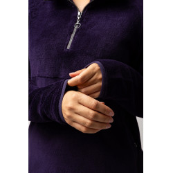 Sweatshirt polar anorak feminino Horze Frieda Beladona negra