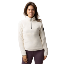 Sweatshirt polar anorak feminino Horze Frieda Azul jato strem