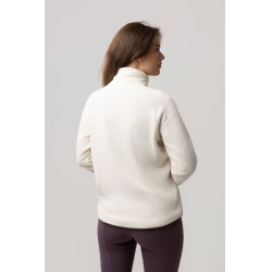 Sweatshirt polar anorak feminino Horze Frieda Azul jato strem