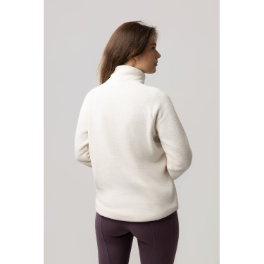 Sweatshirt polar anorak feminino Horze Frieda Azul jato strem