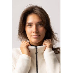 Sweatshirt polar anorak feminino Horze Frieda Azul jato strem