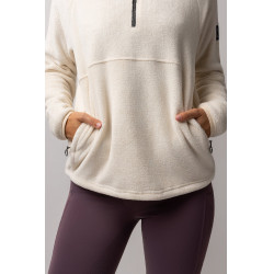 Sweatshirt polar anorak feminino Horze Frieda Azul jato strem