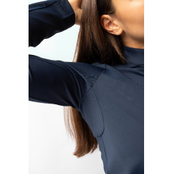 T-shirt de treino de manga comprida para mulher Horze Lilian Mirtilo Cinzento