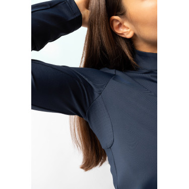 T-shirt de treino de manga comprida para mulher Horze Lilian Mirtilo Cinzento
