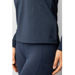 T-shirt de treino de manga comprida para mulher Horze Lilian Mirtilo Cinzento